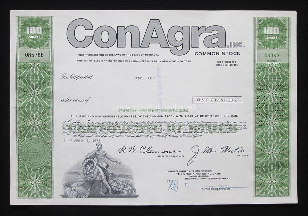 ConAgra Incorporated 100 részvény 1973